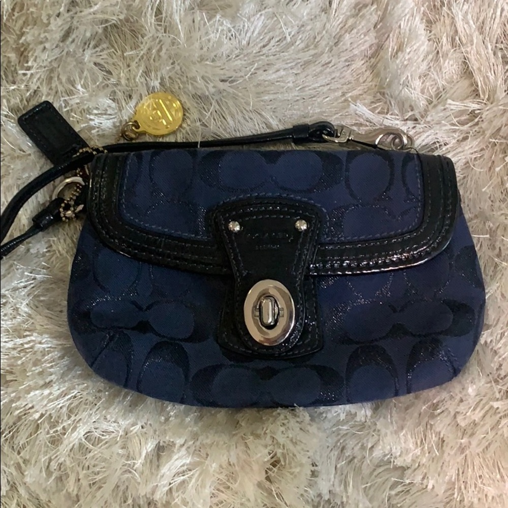 Coach Navy wristlet